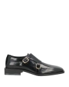 Ferragamo Black Leather Caracas Monk Strap Shoes In Black