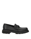 Ferragamo Chunky Sole Loafers With Metal Buckle Detail In Black