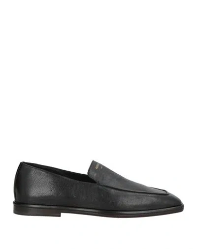 Ferragamo Man Loafers Black Size 8.5 Leather, Lambskin