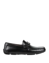 Ferragamo Leather Ornament Driver Loafers In Black