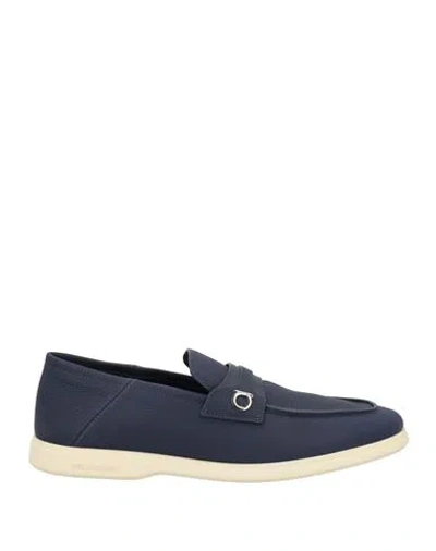 Ferragamo Man Loafers Blue Size 8.5 Calfskin