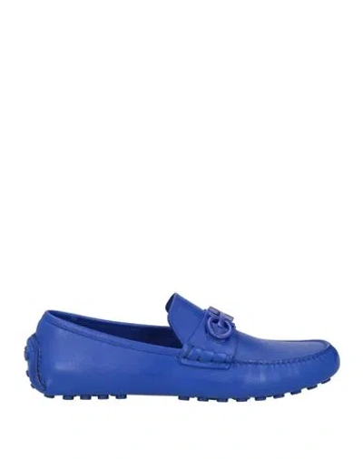 Ferragamo Man Loafers Bright Blue Size 8 Calfskin