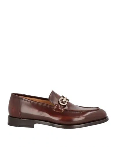Ferragamo Gancini-buckle Leather Loafers In Cuoiohick