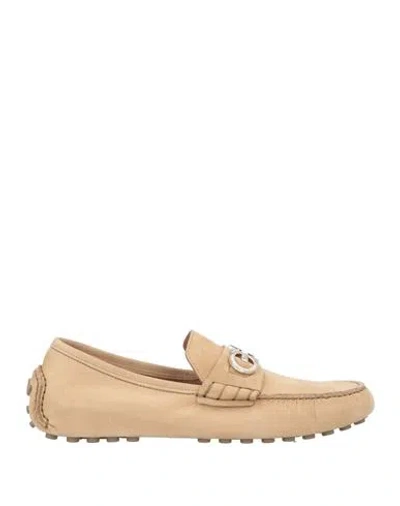 Ferragamo Man Loafers Camel Size 10 Calfskin In Beige