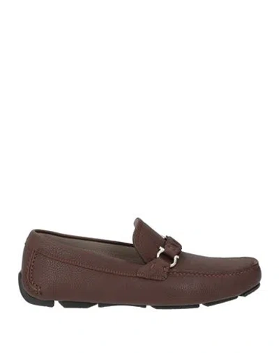 Ferragamo Man Loafers Chocolate Brown Size 6 Calfskin