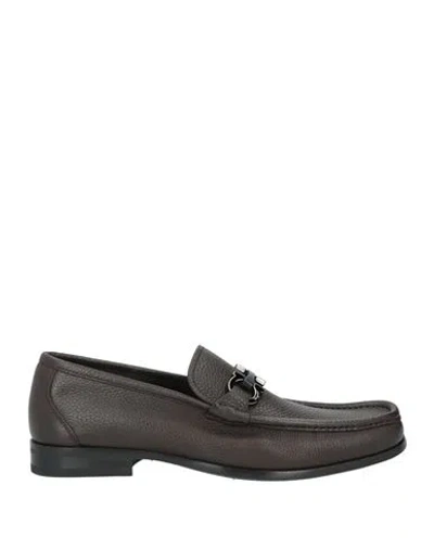 Ferragamo Man Loafers Dark Brown Size 9 Calfskin