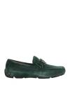 Ferragamo Man Loafers Dark Green Size 7 Leather In Green
