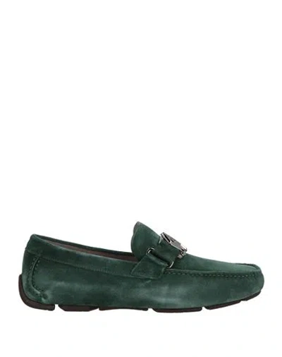 Ferragamo Man Loafers Dark Green Size 7 Leather