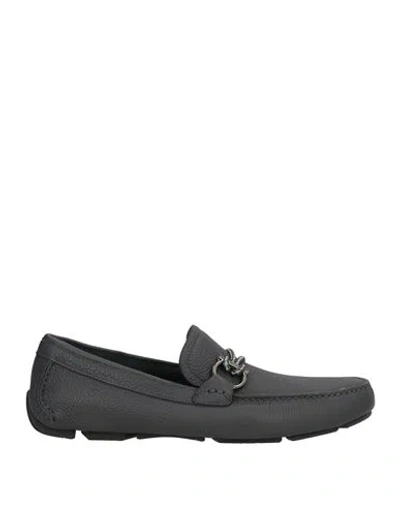 Ferragamo Man Loafers Lead Size 9 Calfskin In Gray