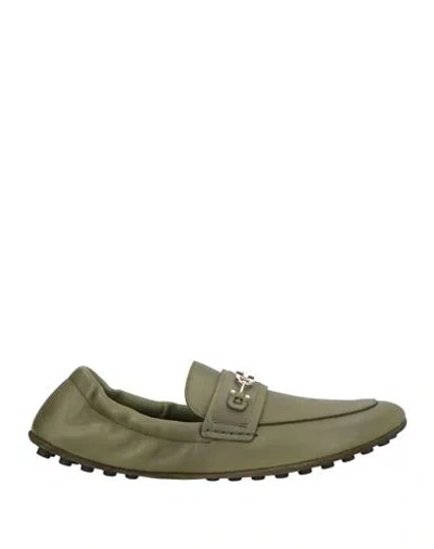 Ferragamo Man Loafers Military Green Size 7.5 Calfskin
