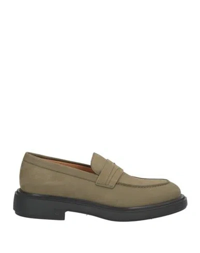 Ferragamo Man Loafers Military Green Size 8.5 Leather