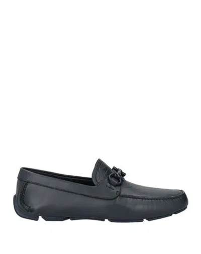 Ferragamo Man Loafers Navy Size 9 Calfskin In Black