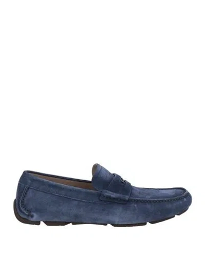 Ferragamo Man Loafers Navy Size 9 Leather In Blue