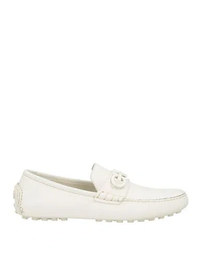 FERRAGAMO FERRAGAMO MAN LOAFERS OFF WHITE SIZE 6.5 CALFSKIN