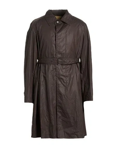Ferragamo Man Overcoat & Trench Coat Dark Brown Size 42 Cotton