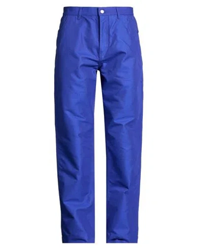 Ferragamo Man Pants Bright Blue Size 36 Cotton, Polyamide