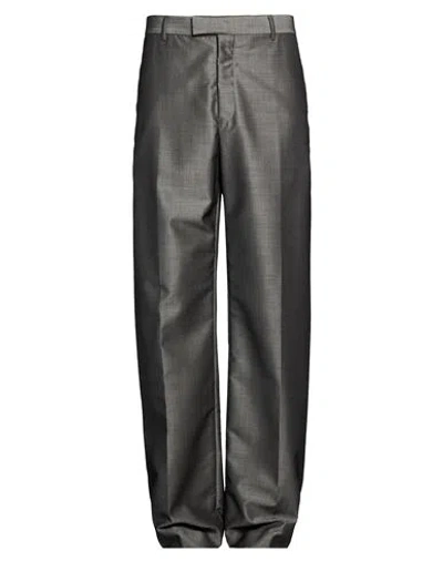 Ferragamo Man Pants Grey Size 38 Silk, Mohair Wool In Black