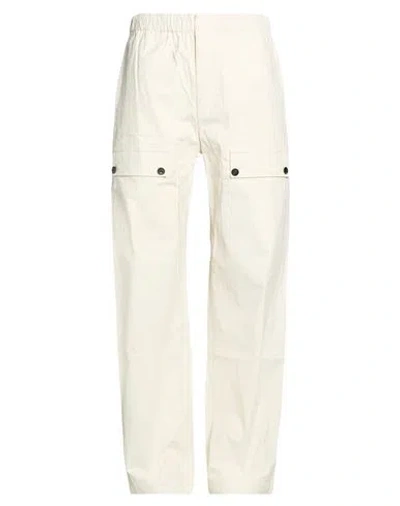 Ferragamo Man Pants Ivory Size 30 Linen In White