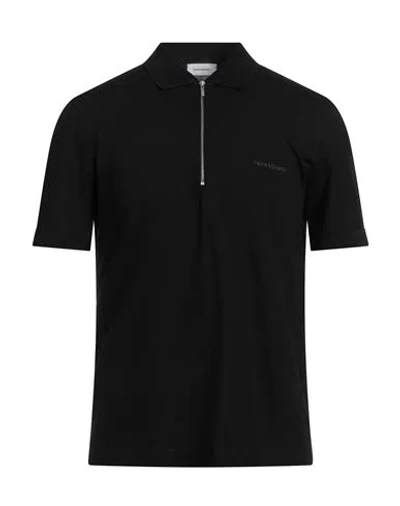 Ferragamo Man Polo Shirt Black Size Xxl Cotton
