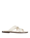 Ferragamo Man Sandals Ivory Size 9 Calfskin In White