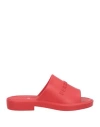 Ferragamo Giuneva Logo Embossed Slides In Red
