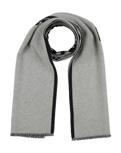 Ferragamo Man Scarf Black Size - Cashmere, Wool In Gray