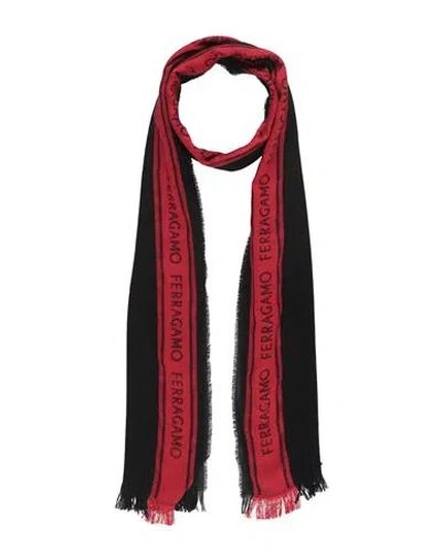Ferragamo Man Scarf Black Size - Wool, Silk