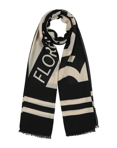 Ferragamo Man Scarf Black Size - Wool