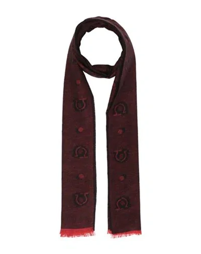 Ferragamo Man Scarf Brick Size - Silk In Red