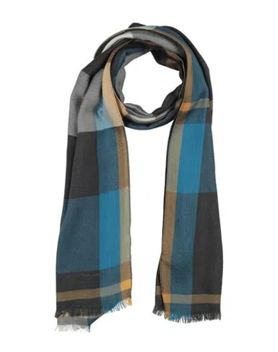 Ferragamo Man Scarf Charcoal Size - Cashmere, Silk In Gray