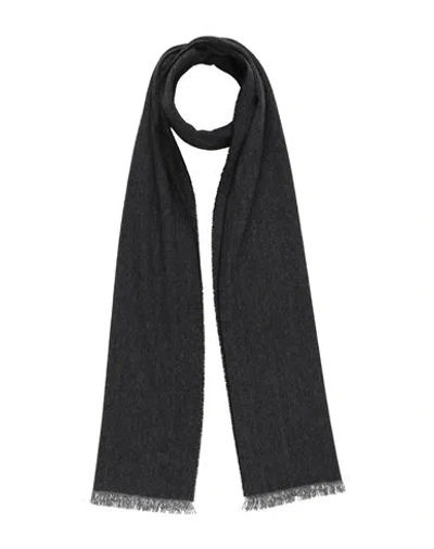Ferragamo Man Scarf Charcoal Size - Cashmere, Wool In Gray