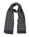 Ferragamo Man Scarf Charcoal Size - Wool In Gray