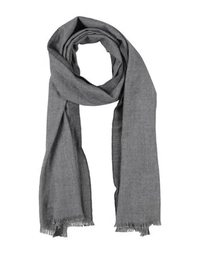 Ferragamo Man Scarf Grey Size - Cashmere, Silk In Gray