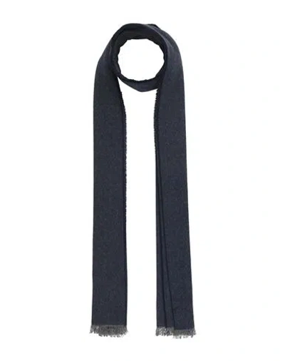 Ferragamo Man Scarf Midnight Blue Size - Cashmere, Wool
