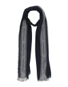 Ferragamo Man Scarf Midnight Blue Size - Wool, Silk