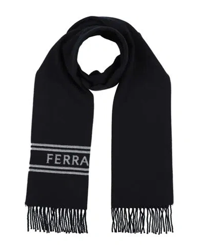 Ferragamo Man Scarf Midnight Blue Size - Cashmere
