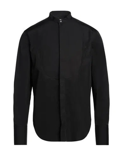 Ferragamo Man Shirt Black Size 15 ¾ Cotton In Blue