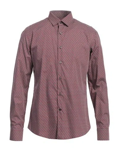 Ferragamo Man Shirt Brick Size Xxl Cotton In Red