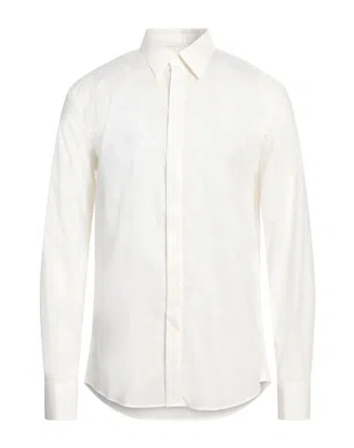Ferragamo Man Shirt Off White Size 17 Cotton