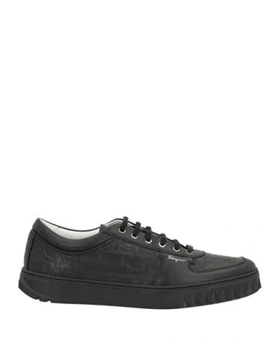 Ferragamo Man Sneakers Black Size 6 Calfskin