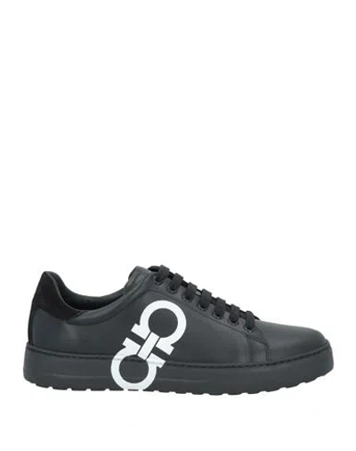 Ferragamo Man Sneakers Black Size 7 Leather