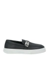 Ferragamo Man Sneakers Black Size 7.5 Lambskin In Black