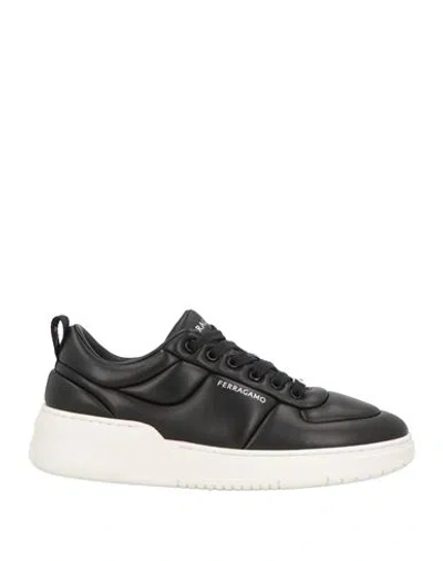 Ferragamo Man Sneakers Black Size 8 Lambskin