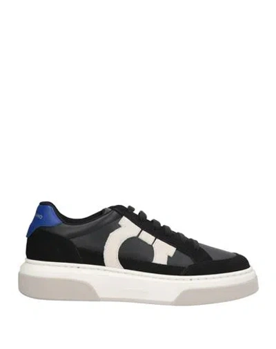 FERRAGAMO FERRAGAMO MAN SNEAKERS BLACK SIZE 8.5 CALFSKIN