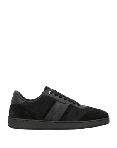 Ferragamo Man Sneakers Black Size 9 Calfskin, Textile Fibers