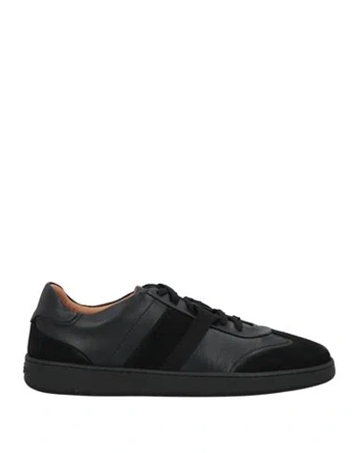 Ferragamo Achille Leather And Suede Sneakers In Black