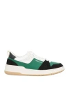 Ferragamo Man Sneakers Green Size 9 Leather In Green