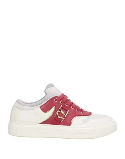Ferragamo Man Sneakers Light Grey Size 8.5 Calfskin In Gray