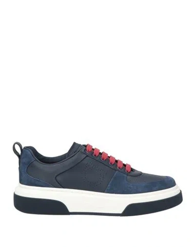 Ferragamo Man Sneakers Midnight Blue Size 6 Calfskin