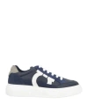 Ferragamo Man Sneakers Midnight Blue Size 6 Calfskin In Blue